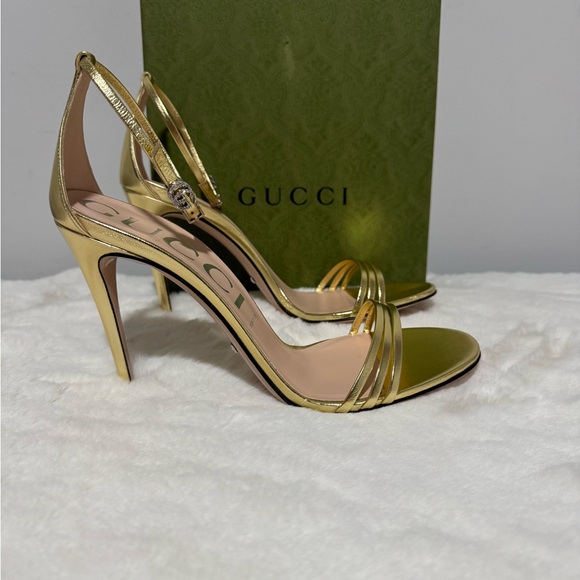 Gucci Metallic Gold Women's Sandals - Picture 1 of 7